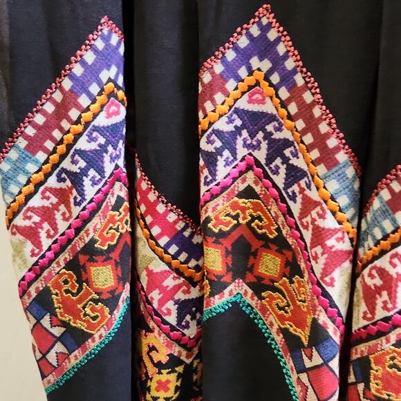 Tanvi Kedia Anthro Women's Black Multi-colored Sleeveless Embroidered Dress SZ 8 - Picture 5 of 14